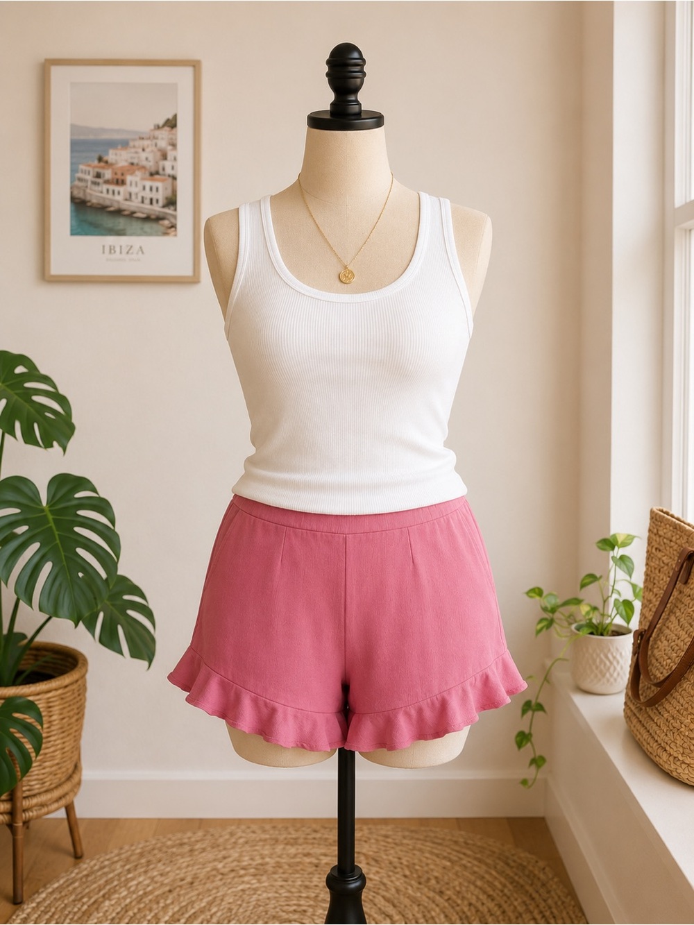 Torrid Pink Ruffle Hem Flowy Shorts Size 1 Pull On Vacation Barbiecore